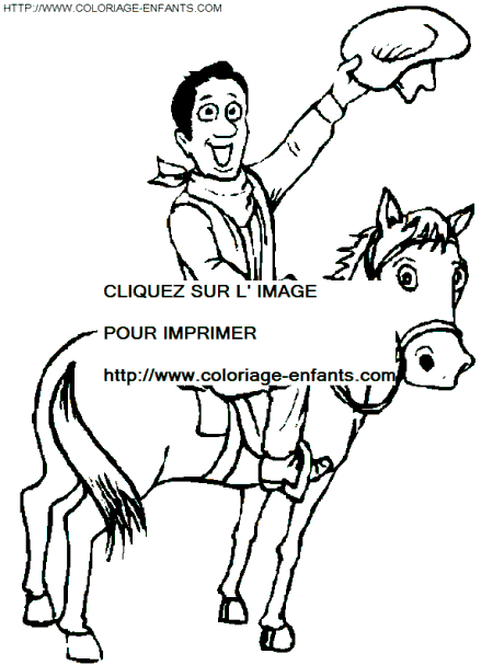 coloriage cowboy vainqueur