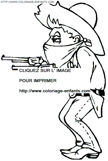 coloriage cowboy voleur