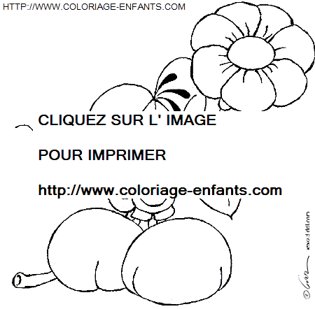 coloriage diddl avec une fleur