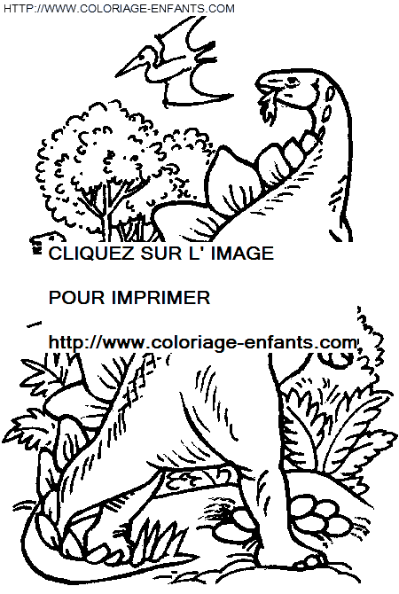 coloriage dinosaure dans la vallee