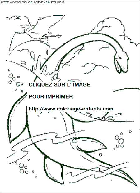 coloriage dinosaure plesiosaure