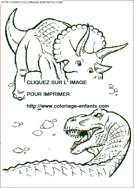 coloriage dinosaure un triceratops attaquant