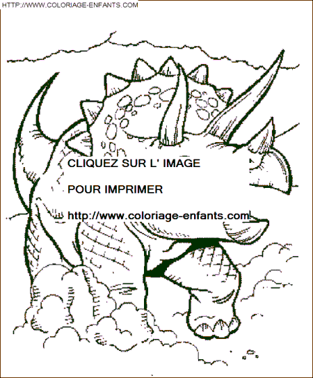 coloriage dinosaure un triceratops courant