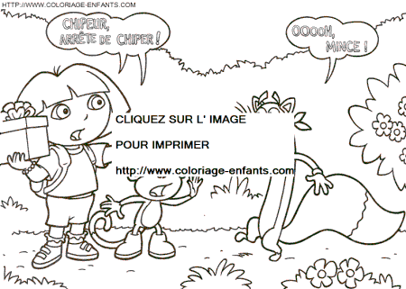 coloriage dora babouche chipeur