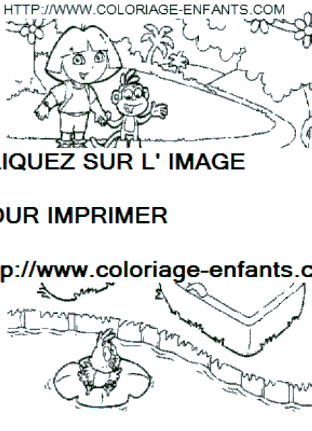 coloriage dora babouche trouvent un petit canard