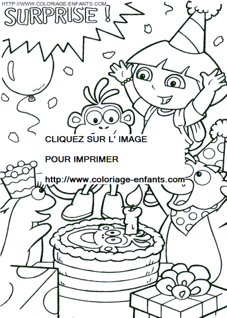 coloriage dora la surprise de babouche