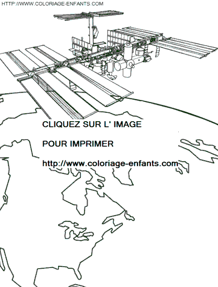 coloriage espace antenne satellite