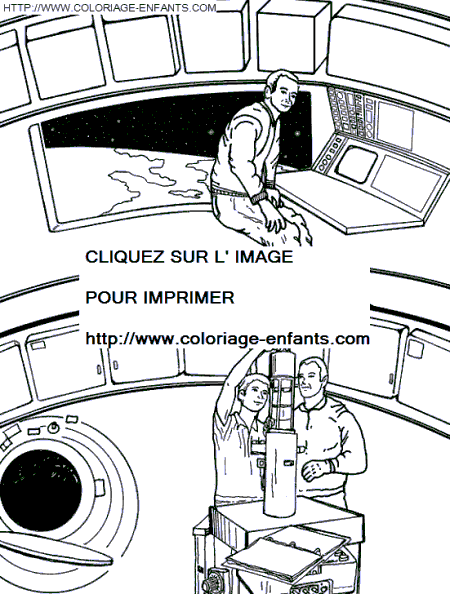 coloriage espace interieur de la navette