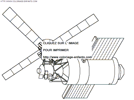 coloriage espace satellite