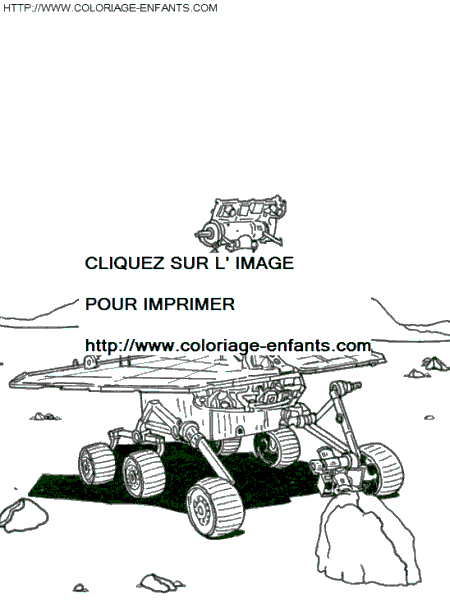 coloriage espace voiture robotisee