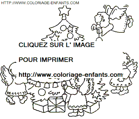 coloriage Fetes Noel Anges