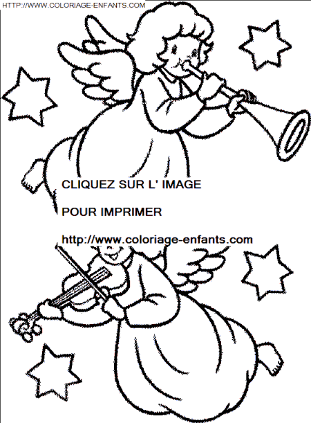 coloriage Fetes Noel Anges