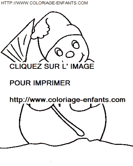 coloriage Fetes Noel Bonhomme Neige