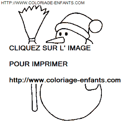 coloriage Fetes Noel Bonhomme Neige