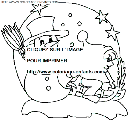 coloriage Fetes Noel Bonhomme Neige