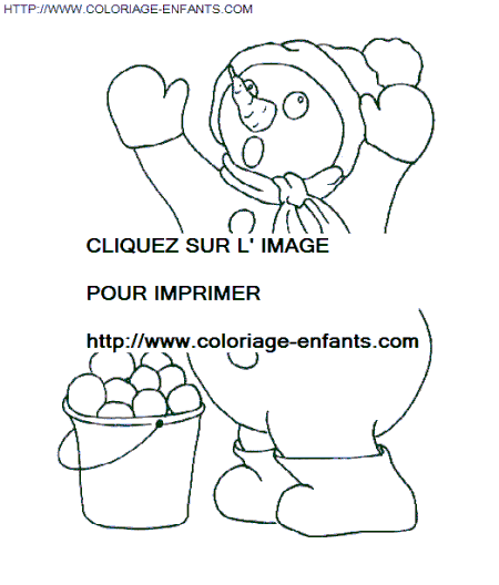 coloriage Fetes Noel Bonhomme Neige