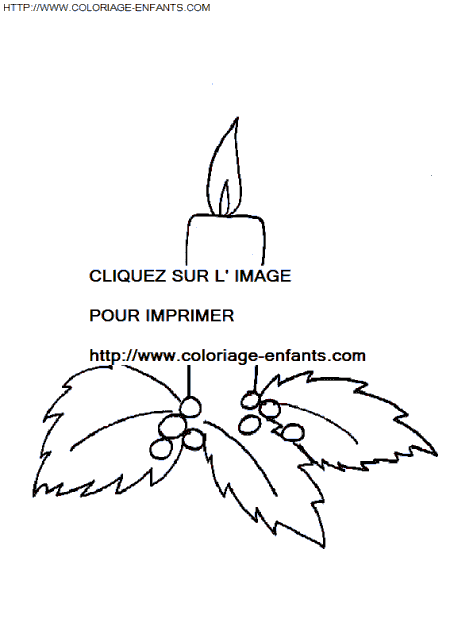 coloriage Fetes Noel Bougies