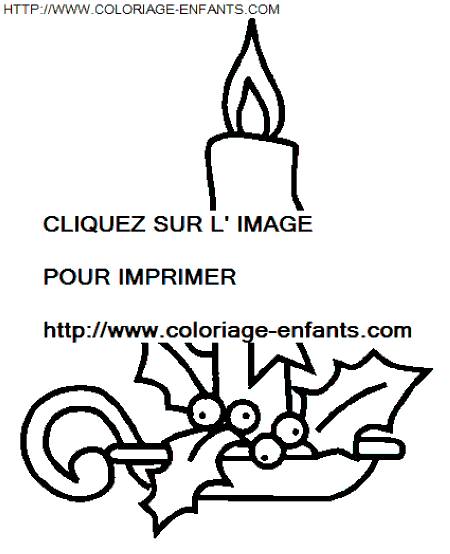 coloriage Fetes Noel Bougies