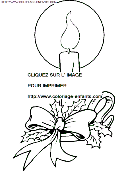 coloriage Fetes Noel Bougies