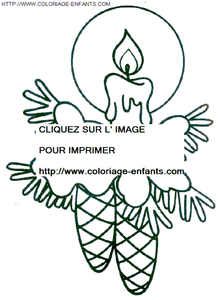 coloriage Fetes Noel Bougies