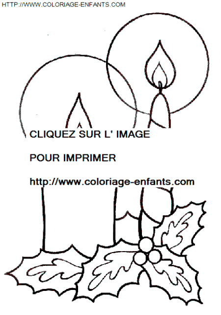 coloriage Fetes Noel Bougies