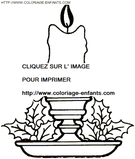 coloriage Fetes Noel Bougies