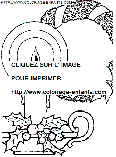 coloriage Fetes Noel Bougies