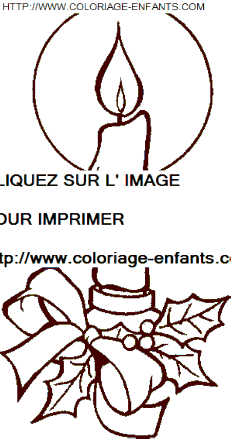 coloriage Fetes Noel Bougies