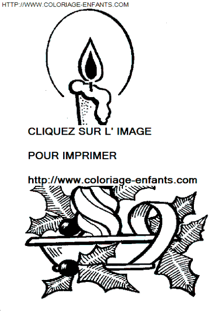 coloriage Fetes Noel Bougies