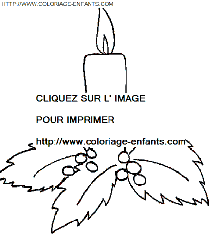 coloriage Fetes Noel Bougies