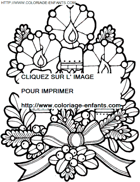 coloriage Fetes Noel Bougies