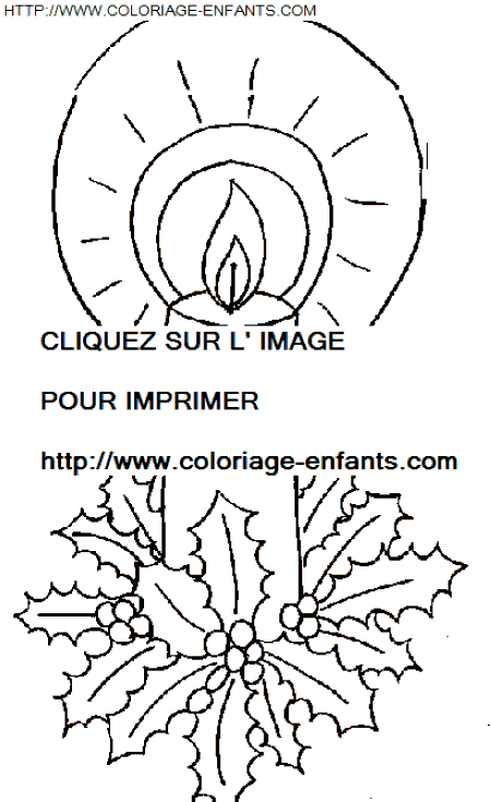 coloriage Fetes Noel Bougies