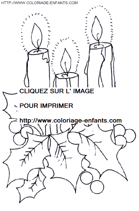 coloriage Fetes Noel Bougies