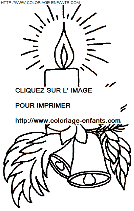 coloriage Fetes Noel Bougies