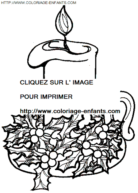 coloriage Fetes Noel Bougies