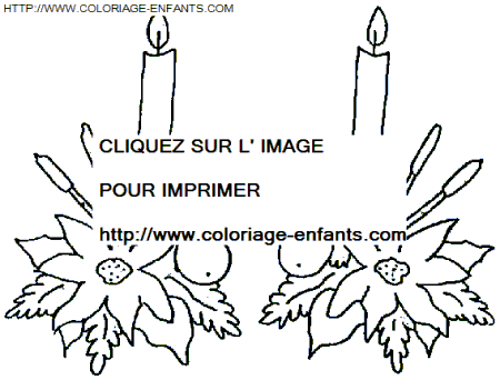 coloriage Fetes Noel Bougies