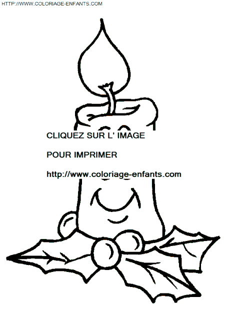 coloriage Fetes Noel Bougies