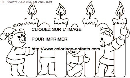 coloriage Fetes Noel Bougies