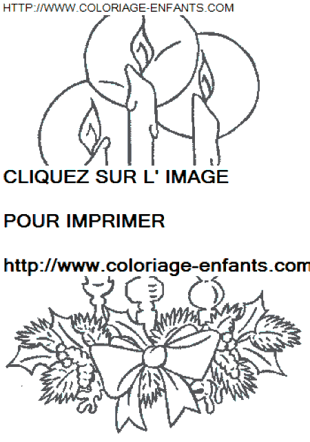 coloriage Fetes Noel Bougies