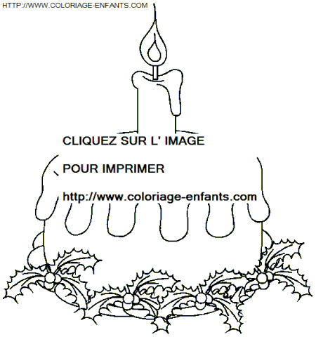 coloriage Fetes Noel Bougies