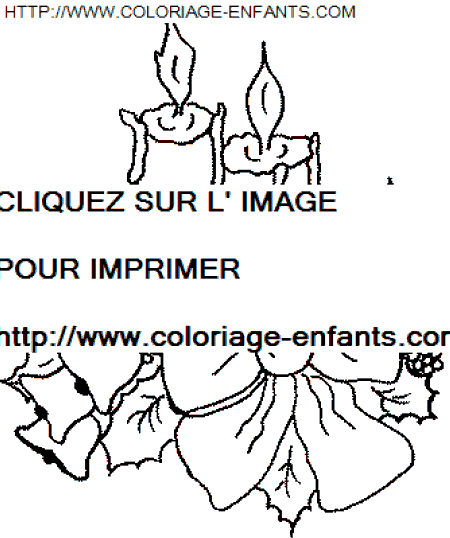 coloriage Fetes Noel Bougies