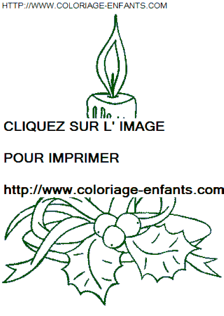 coloriage Fetes Noel Bougies