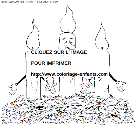 coloriage Fetes Noel Bougies