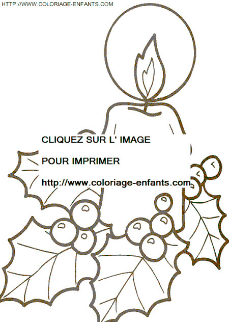 coloriage Fetes Noel Bougies