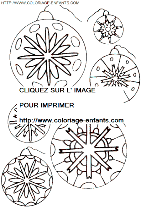 coloriage Fetes Noel Boules