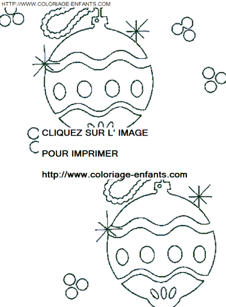 coloriage Fetes Noel Boules