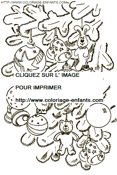 coloriage Fetes Noel Boules