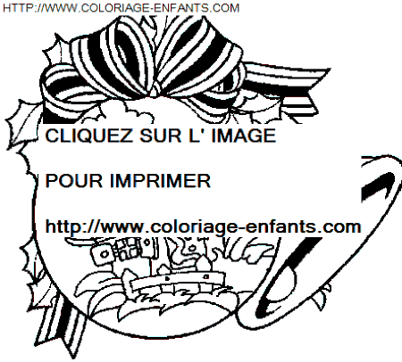 coloriage Fetes Noel Boules