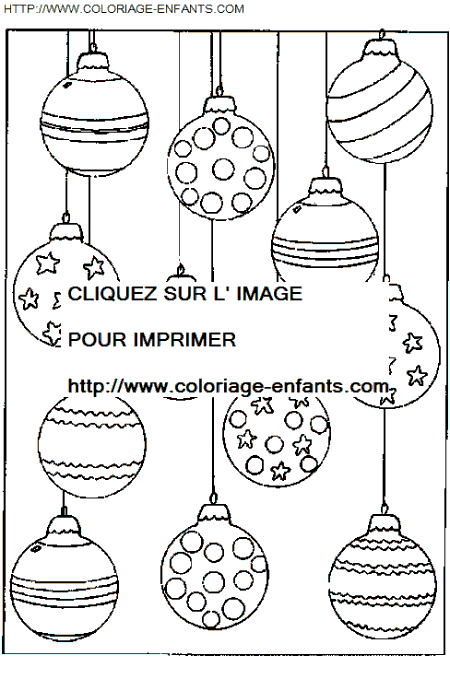 coloriage Fetes Noel Boules