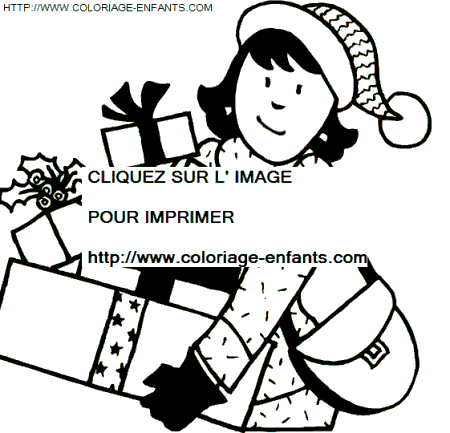 coloriage Fetes Noel Cadeaux